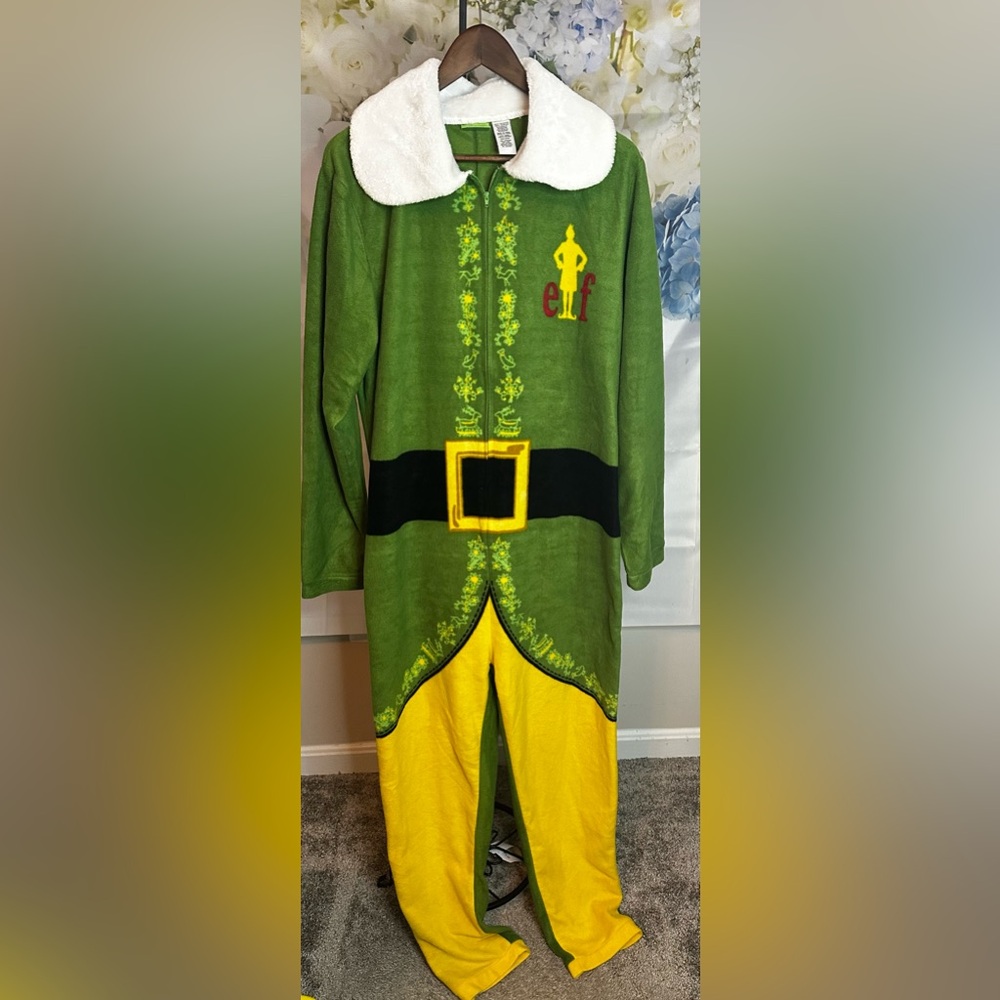 Buddy the elf adult one piece costume pajama